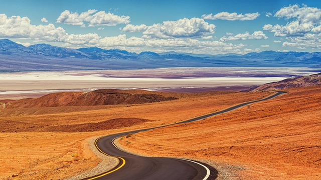road, death valley, desert