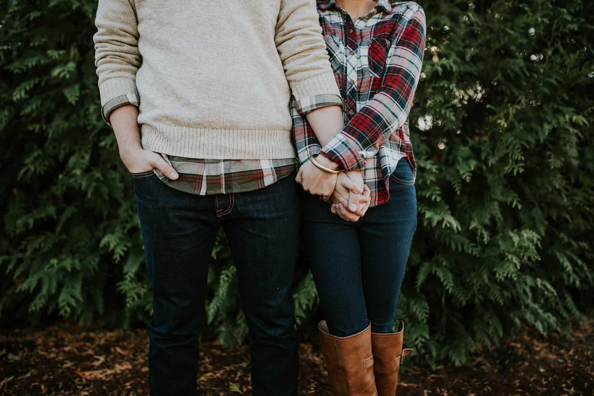 a couple holding hands